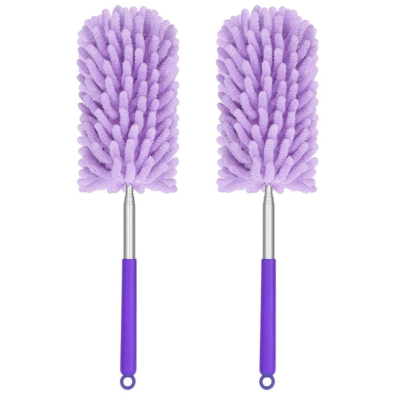 TIMIVO Mini Duster for Cleaning, 360° Bendable Hand Dusters with Extension Pole, Washable Small Duster for Car Interior, Office, Furniture - Image 1